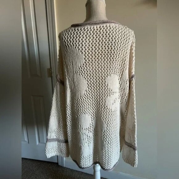 Free People hidden tropics knit long sleeve tunic sweater size M - Picture 3 of 8